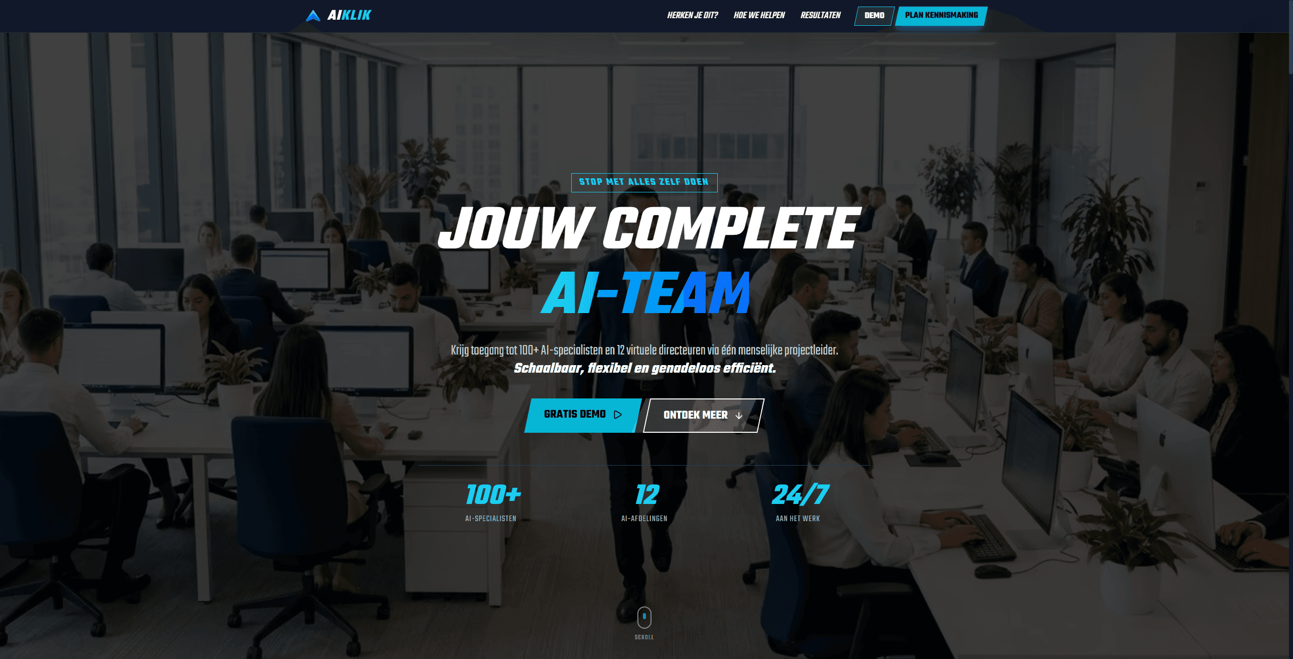 Screenshot van aiklik.nl